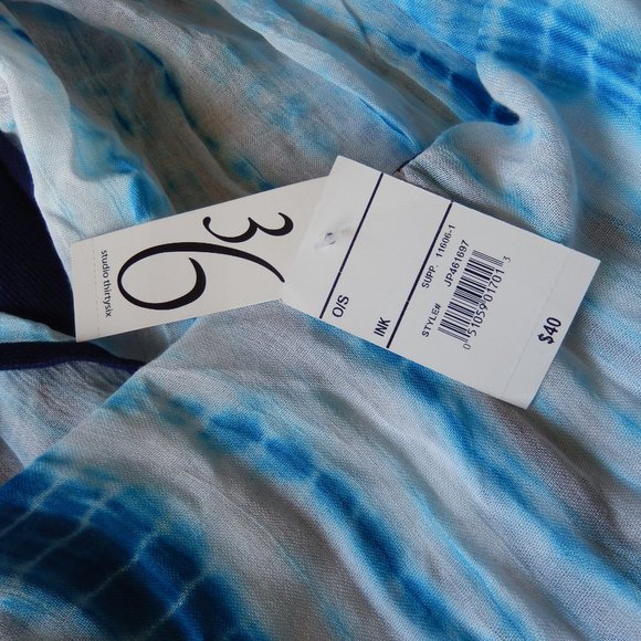 New Studio 36 shawl wrap blue multi color women scarf. O/S Rayon - Picture 4 of 7